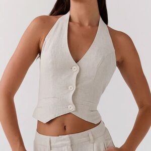 Peppermayo Cream Halter Vest Top Blouse